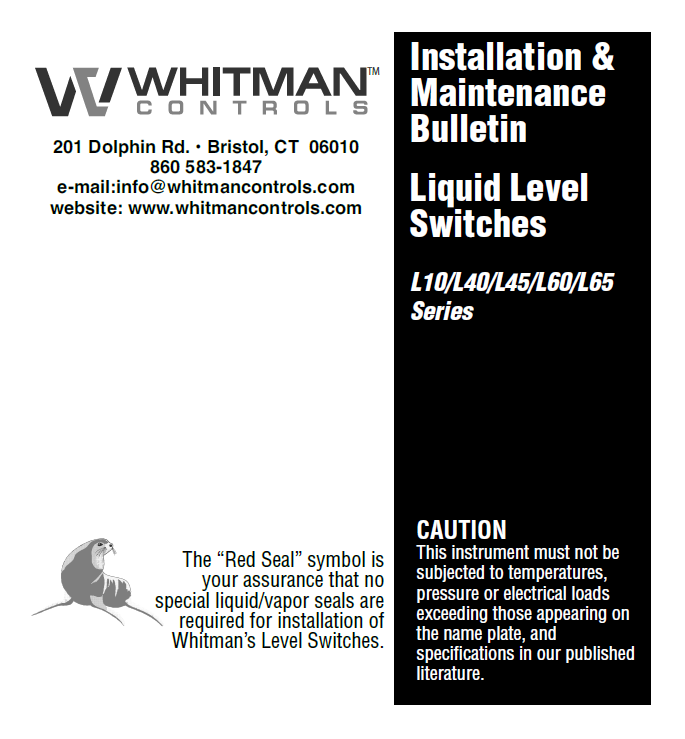 Level Switch Installation Guide (Models L10 L40 L45 L60 L65)
